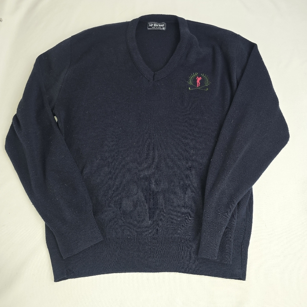 Vintage McBriar Made In The USA Vneck Golf Sweater M